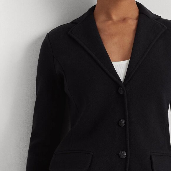 RALPH LAUREN Sweater-Knit Blazer, Black, Size L - Picture 4 of 6